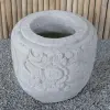 Product image 3 of the product “Balinese style high round pot, with carving - 55cm Dia., 60cm Height, Taro sand ”